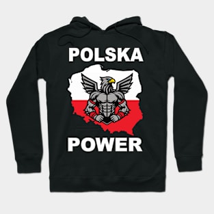 Polska Power, cool Poland design with white eagle Hoodie